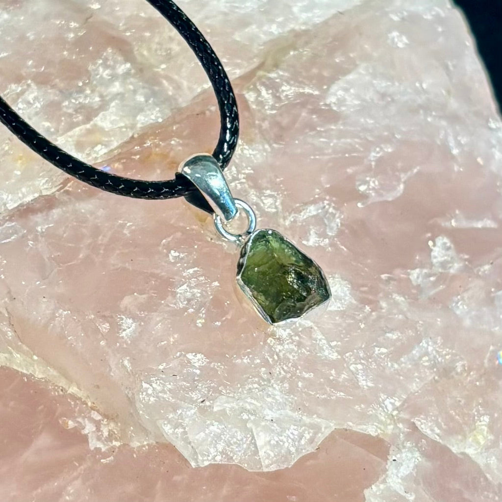 Raw Moldavite Pendant Necklace - Cosmic Transformation (Choose Your Exact Piece)
