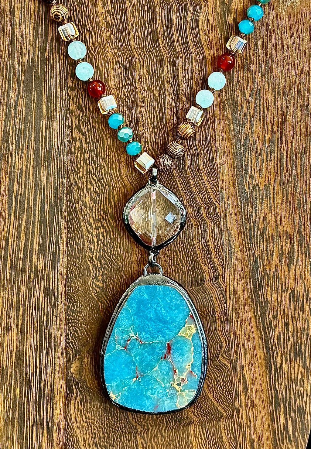 Statement Amazonite Pendant Necklace - Truth, Harmony & Calm