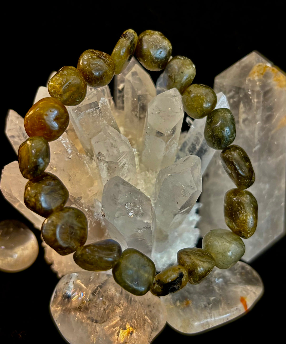 Cosmic Pebble Magic – Tumbled Natural Labradorite Bracelet (10–12mm)
