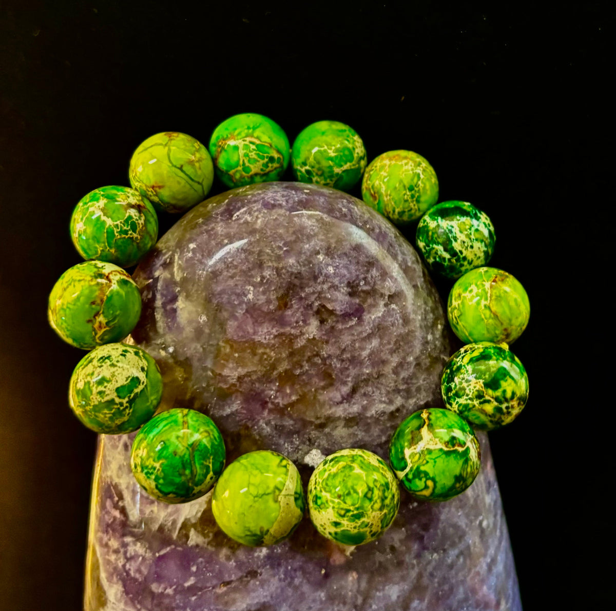 Vibrant Earth – Sea Sediment Jasper Statement Bracelet (14mm)