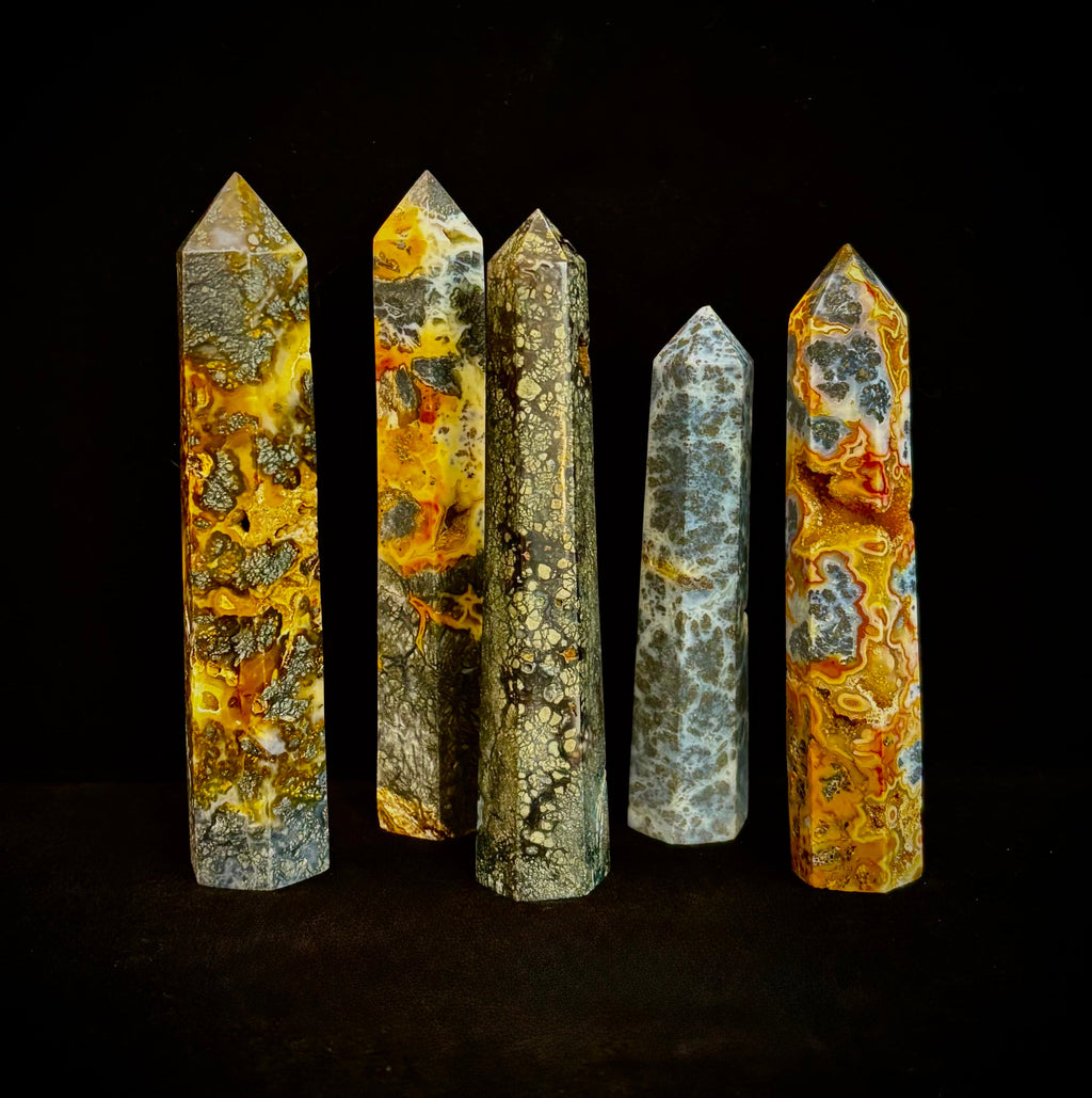 Marcasite Crystal Obelisk Mini-Tower – Soul Attraction & Metallic Focus (3"–4")