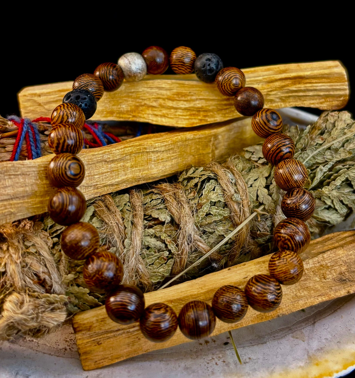 The Global Artisan Collection – Natural Wood & Artisan Metal Men’s Bracelets (8mm / 8" Wrist)
