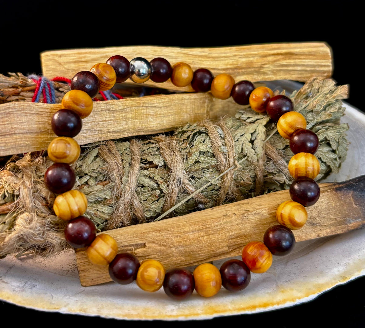The Global Artisan Collection – Natural Wood & Artisan Metal Men’s Bracelets (8mm / 8" Wrist)