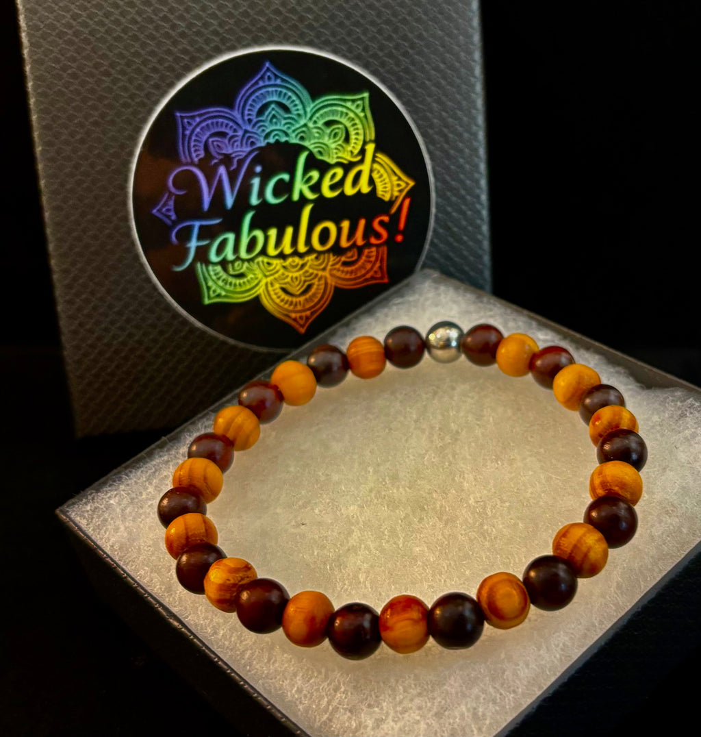 The Global Artisan Collection – Natural Wood & Artisan Metal Men’s Bracelets (8mm / 8" Wrist)