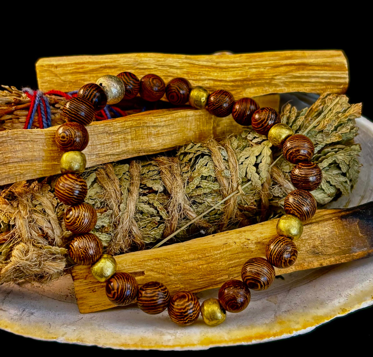 The Global Artisan Collection – Natural Wood & Artisan Metal Men’s Bracelets (8mm / 8" Wrist)