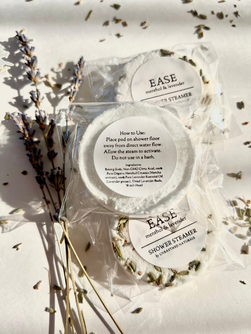 Ease Lavender and Menthol Aromatherapy Shower Steamer Tab - Image 4