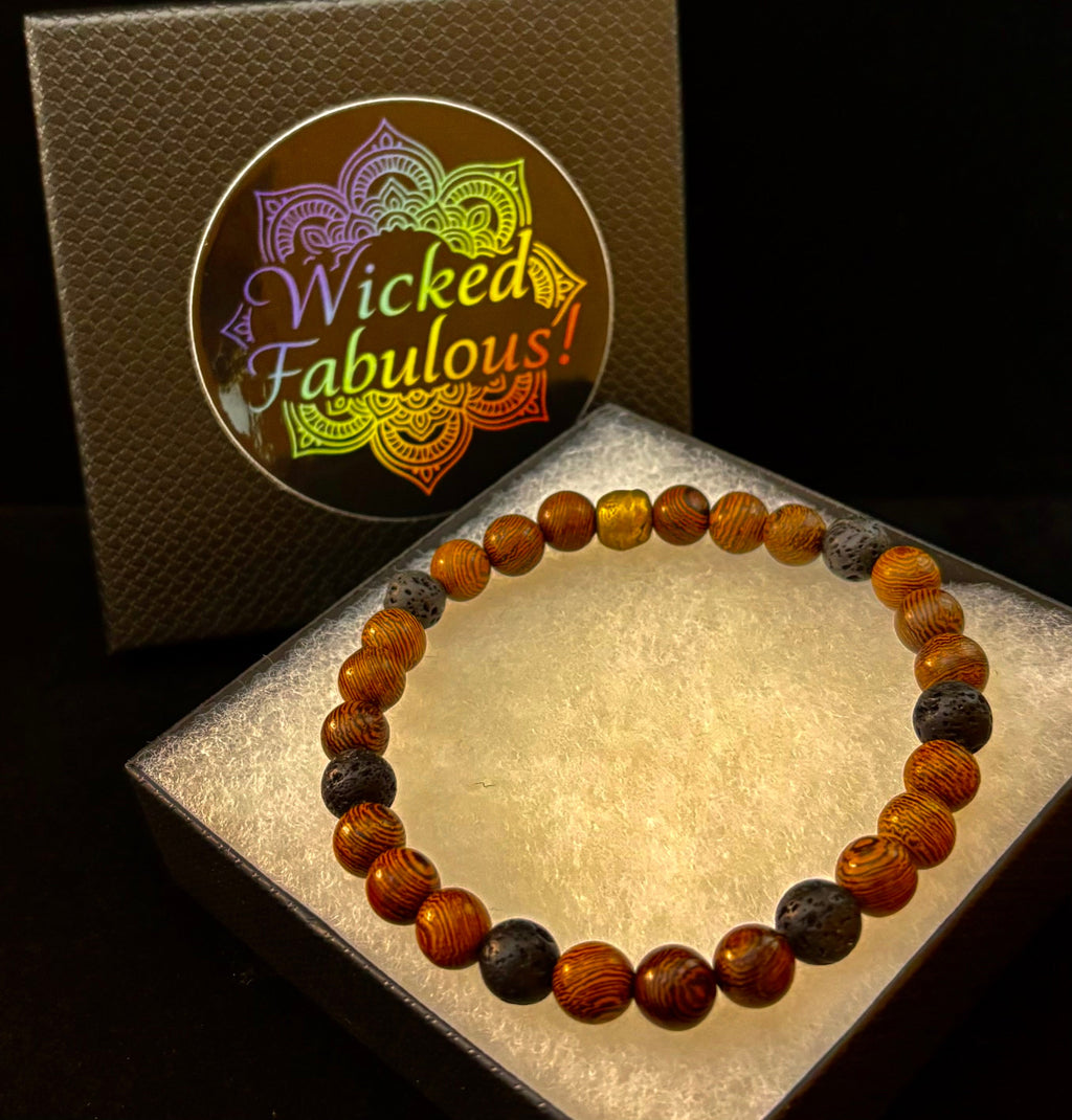 The Global Artisan Collection – Natural Wood & Artisan Metal Men’s Bracelets (8mm / 8" Wrist)