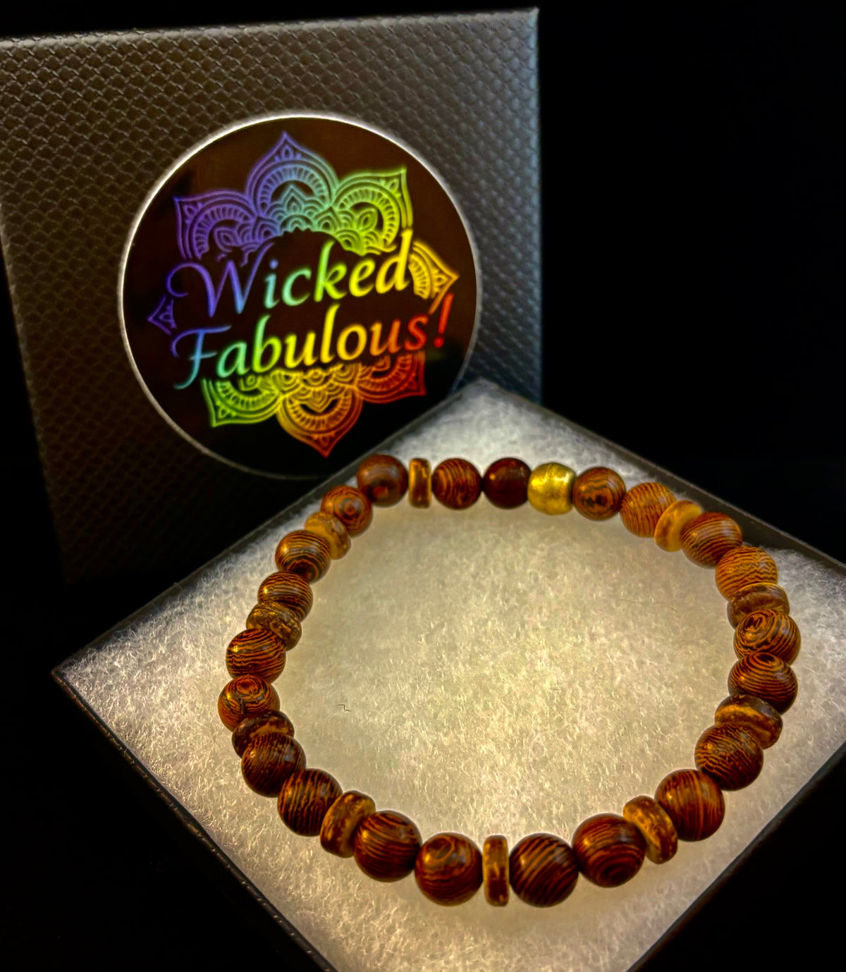 The Global Artisan Collection – Natural Wood & Artisan Metal Men’s Bracelets (8mm / 8" Wrist)
