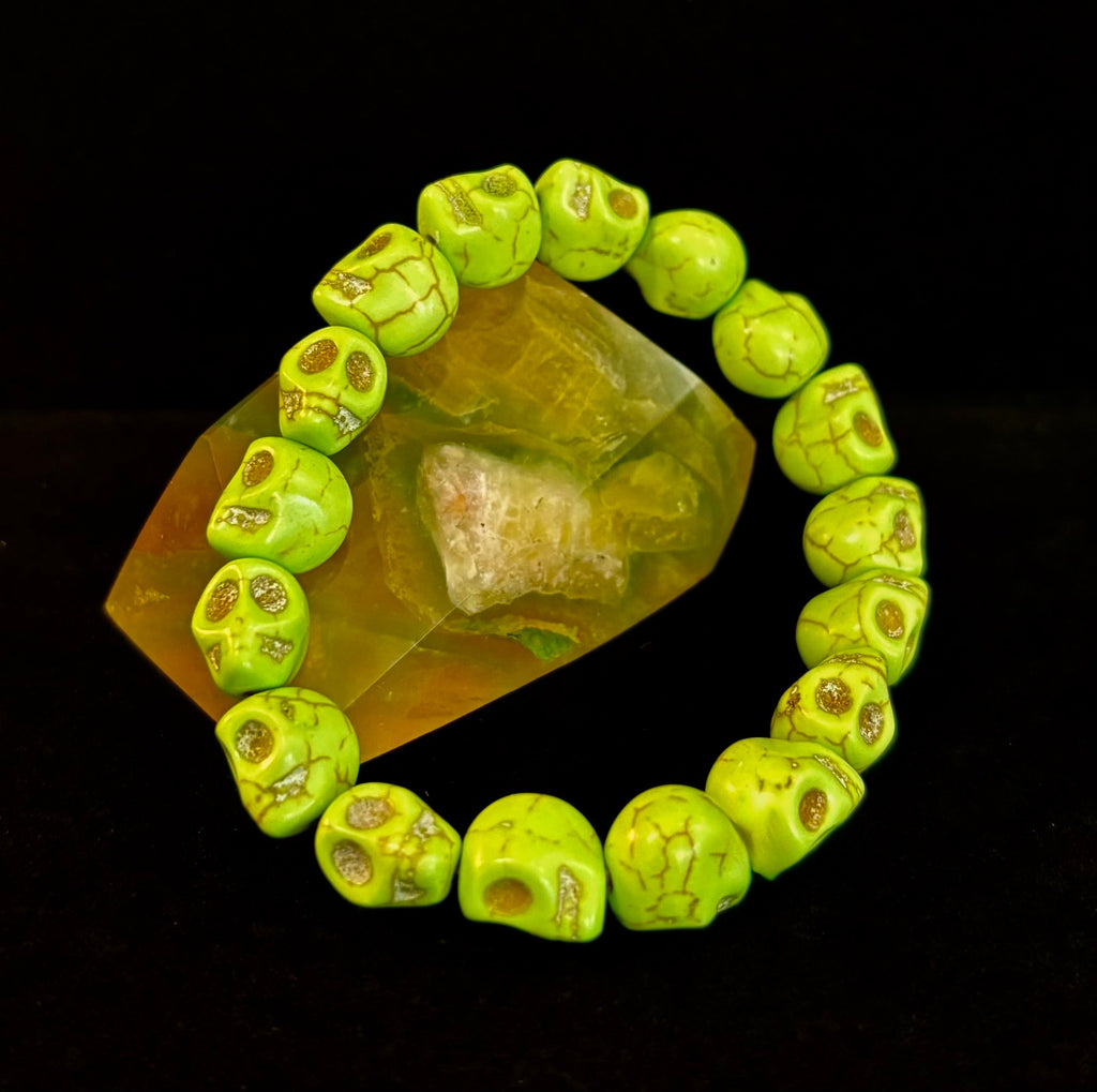 Neon Calavera Stretch Bracelet - Transformation & Living Fully