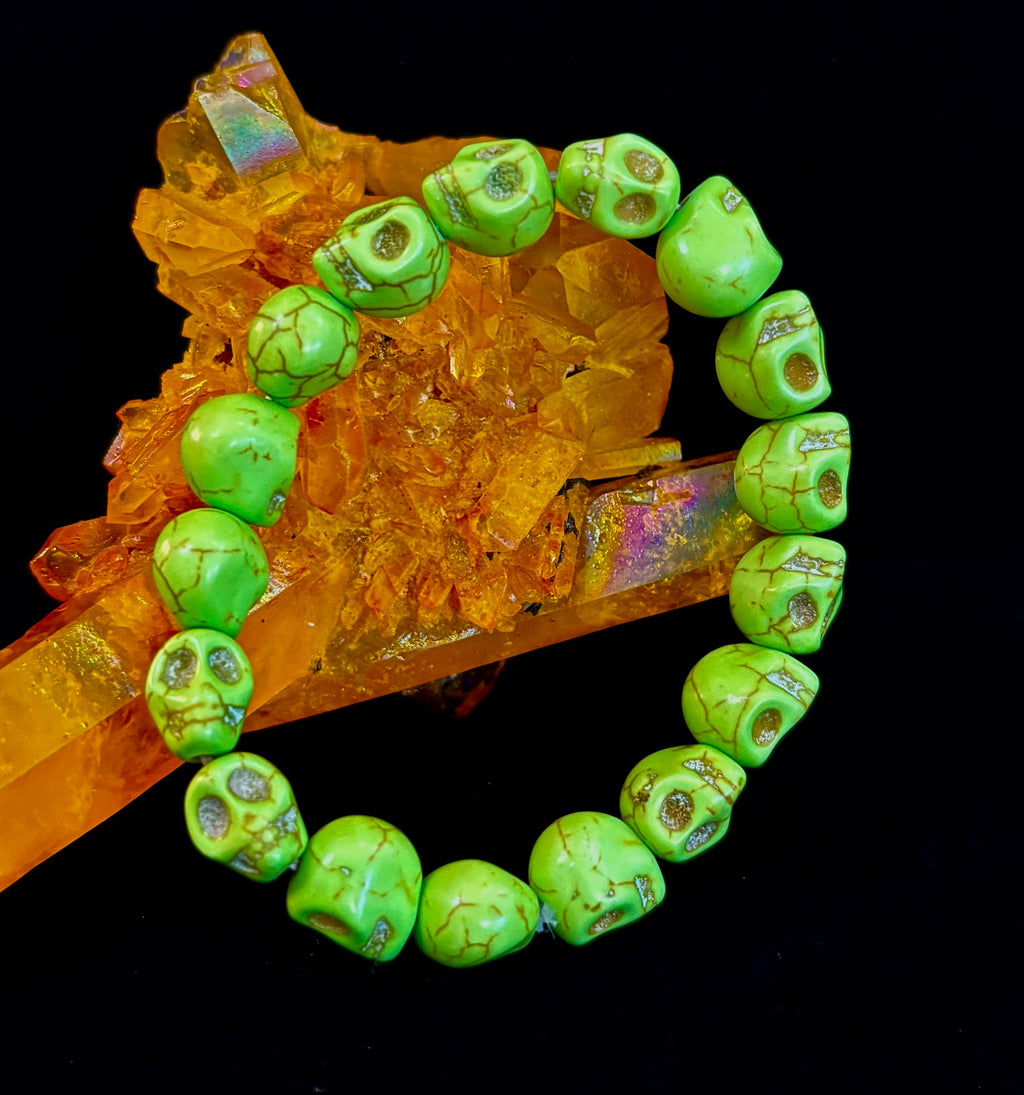 Neon Calavera Stretch Bracelet - Transformation & Living Fully