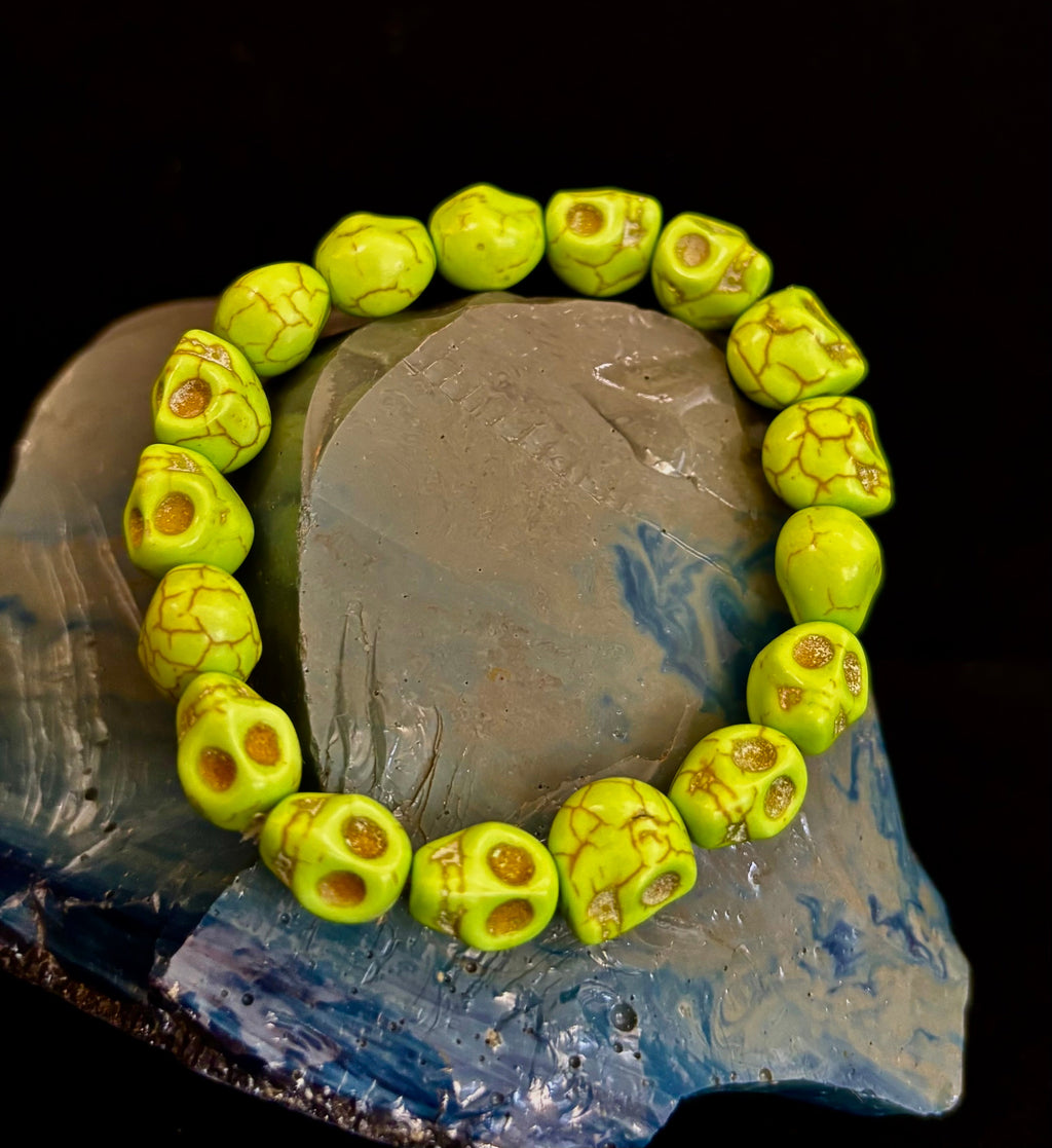 Neon Calavera Stretch Bracelet - Transformation & Living Fully