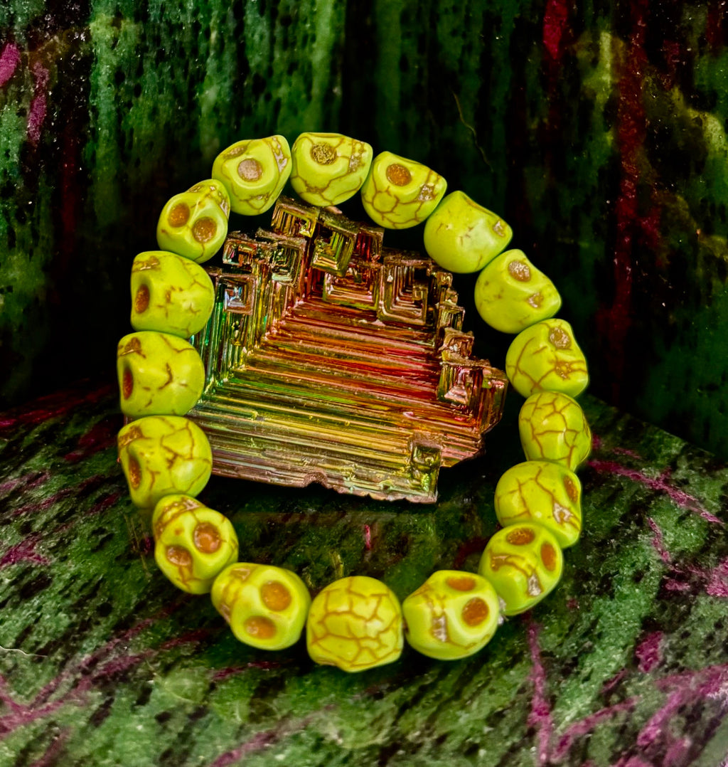 Neon Calavera Stretch Bracelet - Transformation & Living Fully