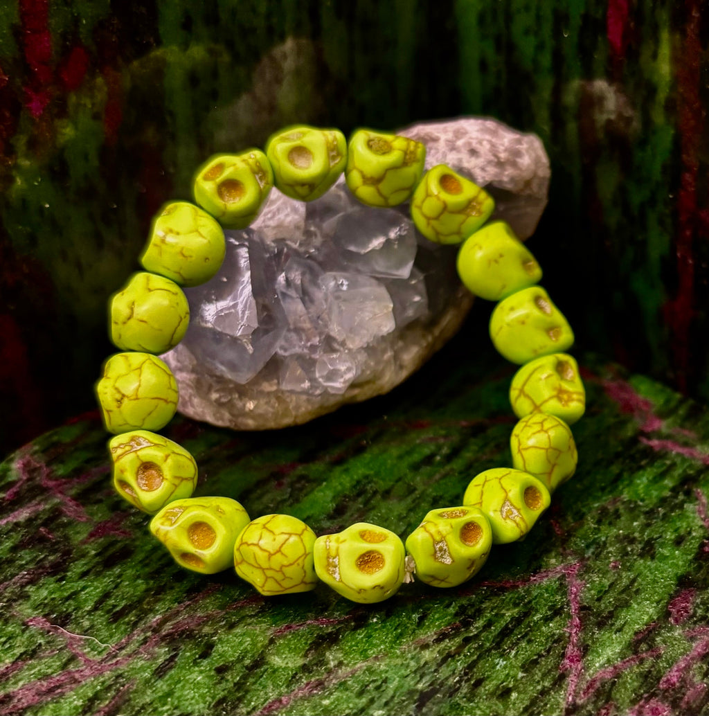Neon Calavera Stretch Bracelet - Transformation & Living Fully