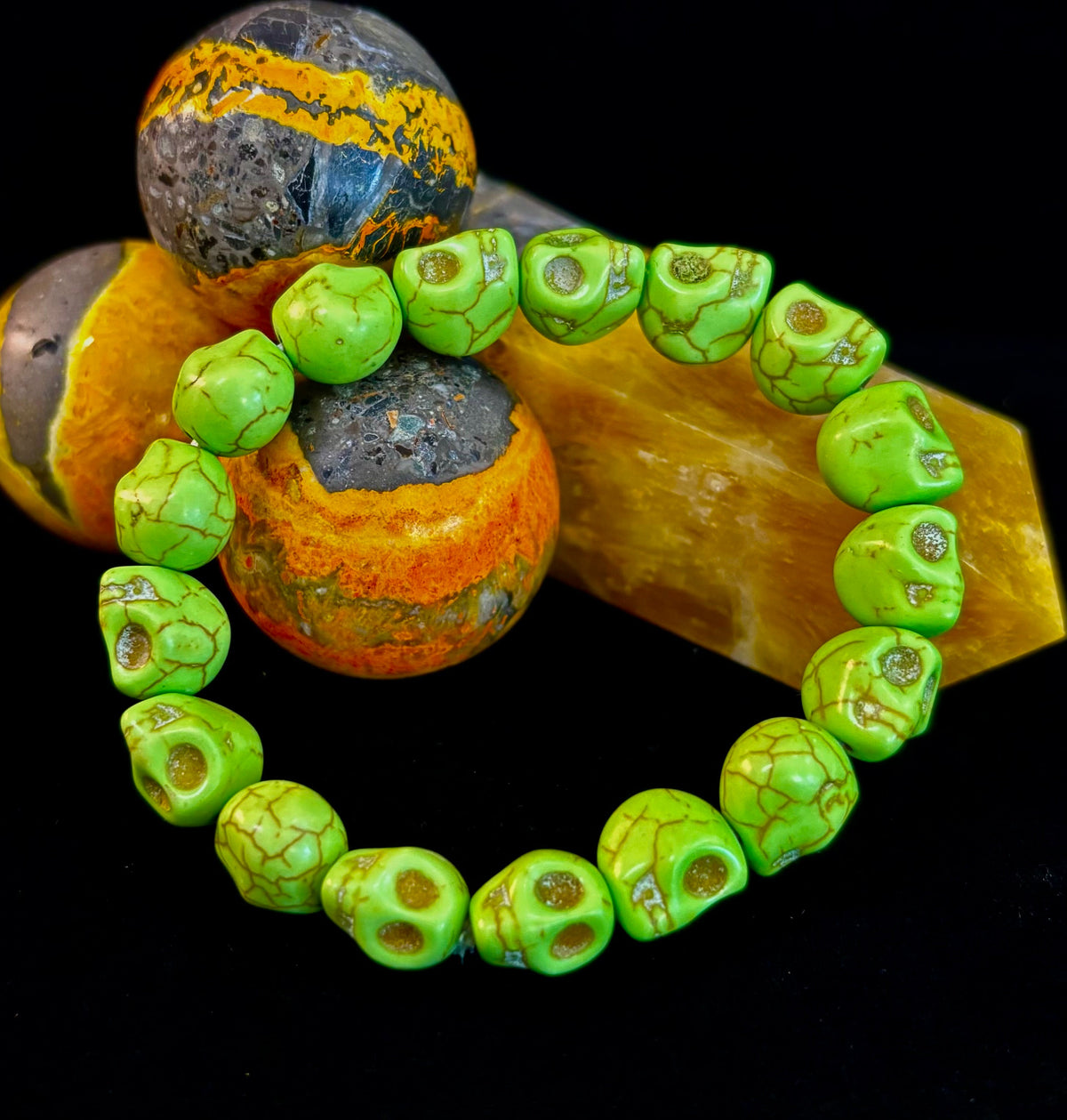 Neon Calavera Stretch Bracelet - Transformation & Living Fully