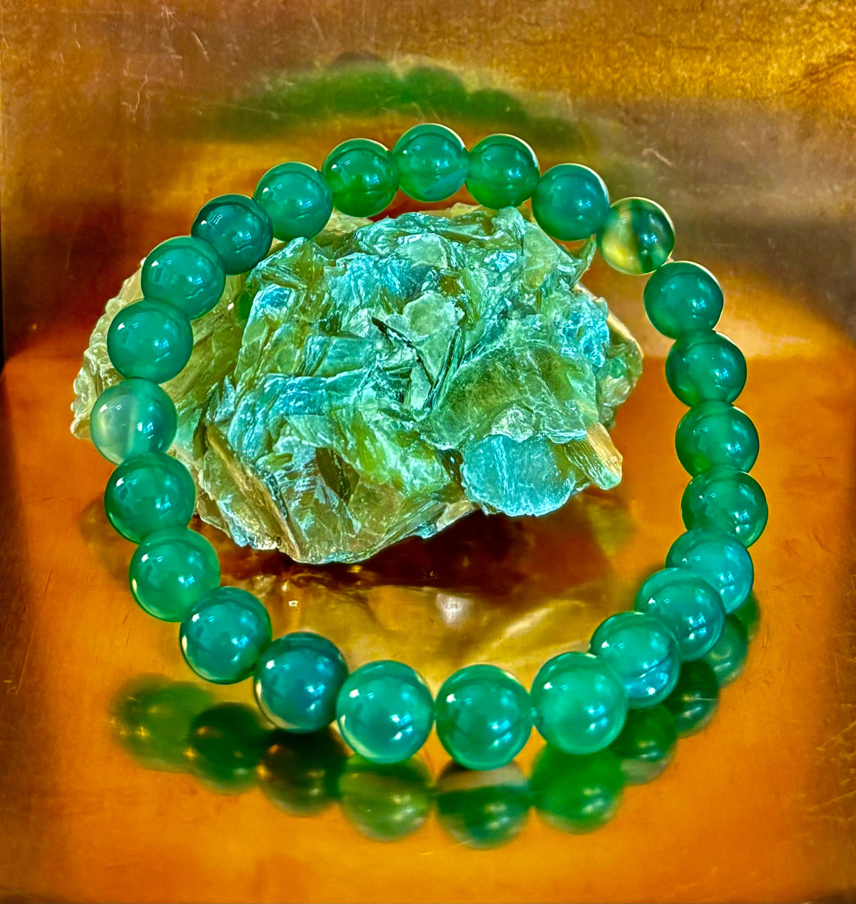 Yuletide Harmony Banded Agate Bracelet