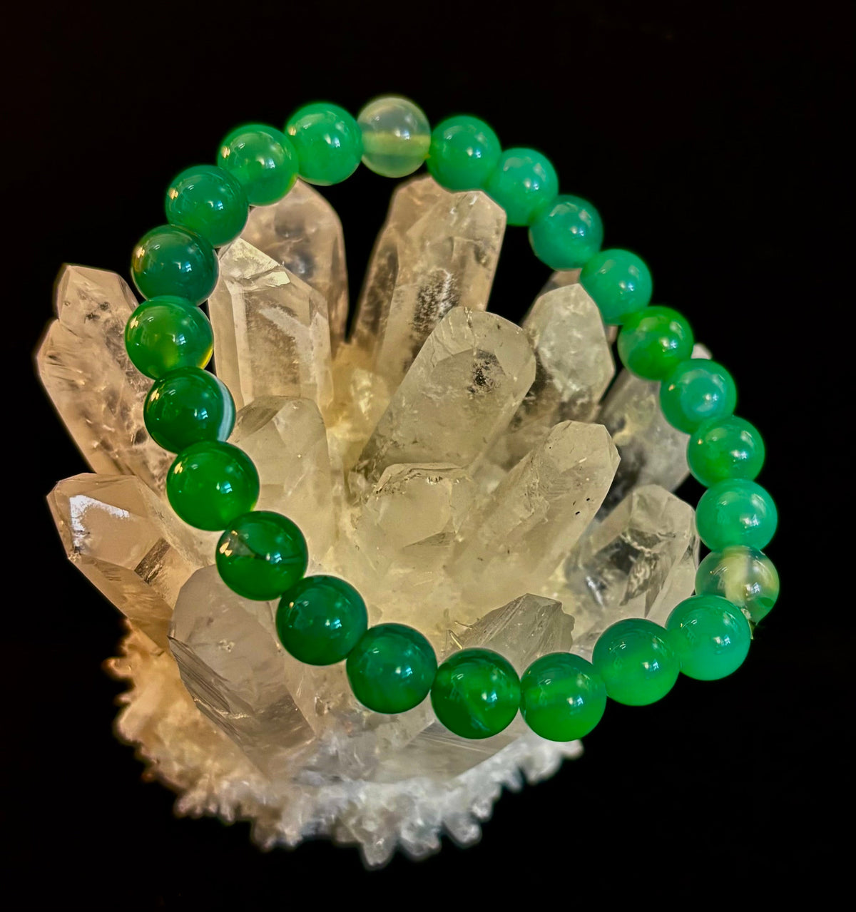 Yuletide Harmony Banded Agate Bracelet
