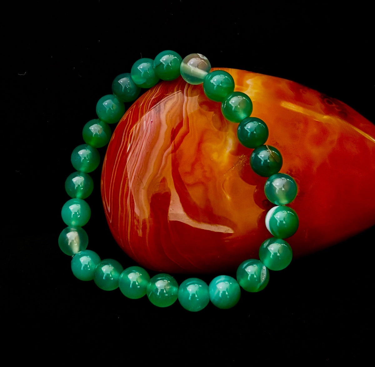 Yuletide Harmony Banded Agate Bracelet