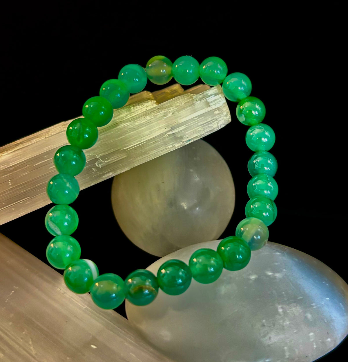 Yuletide Harmony Banded Agate Bracelet