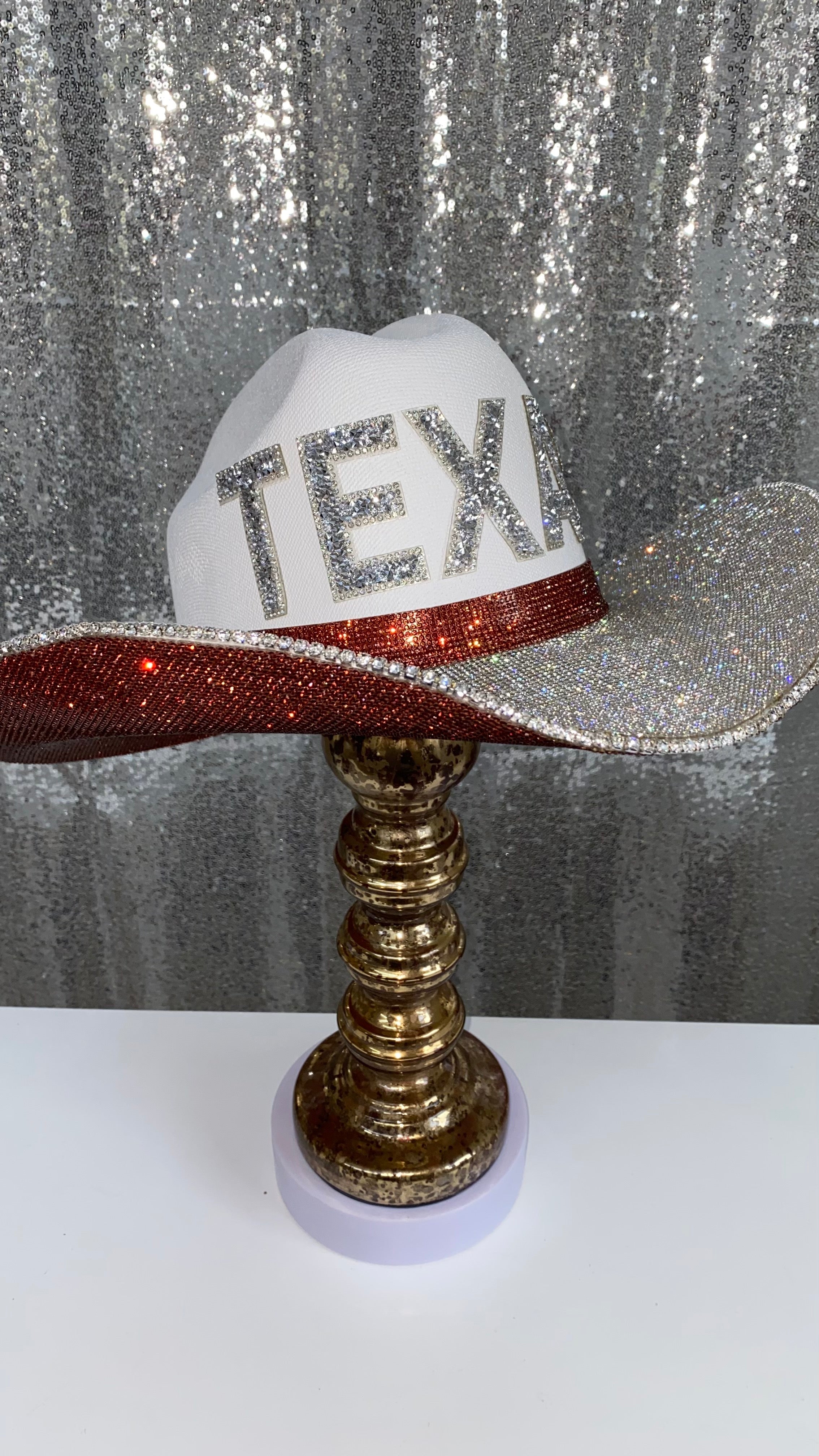 Texas Longhorns Sporty Western Hat - Burnt Orange and Silver