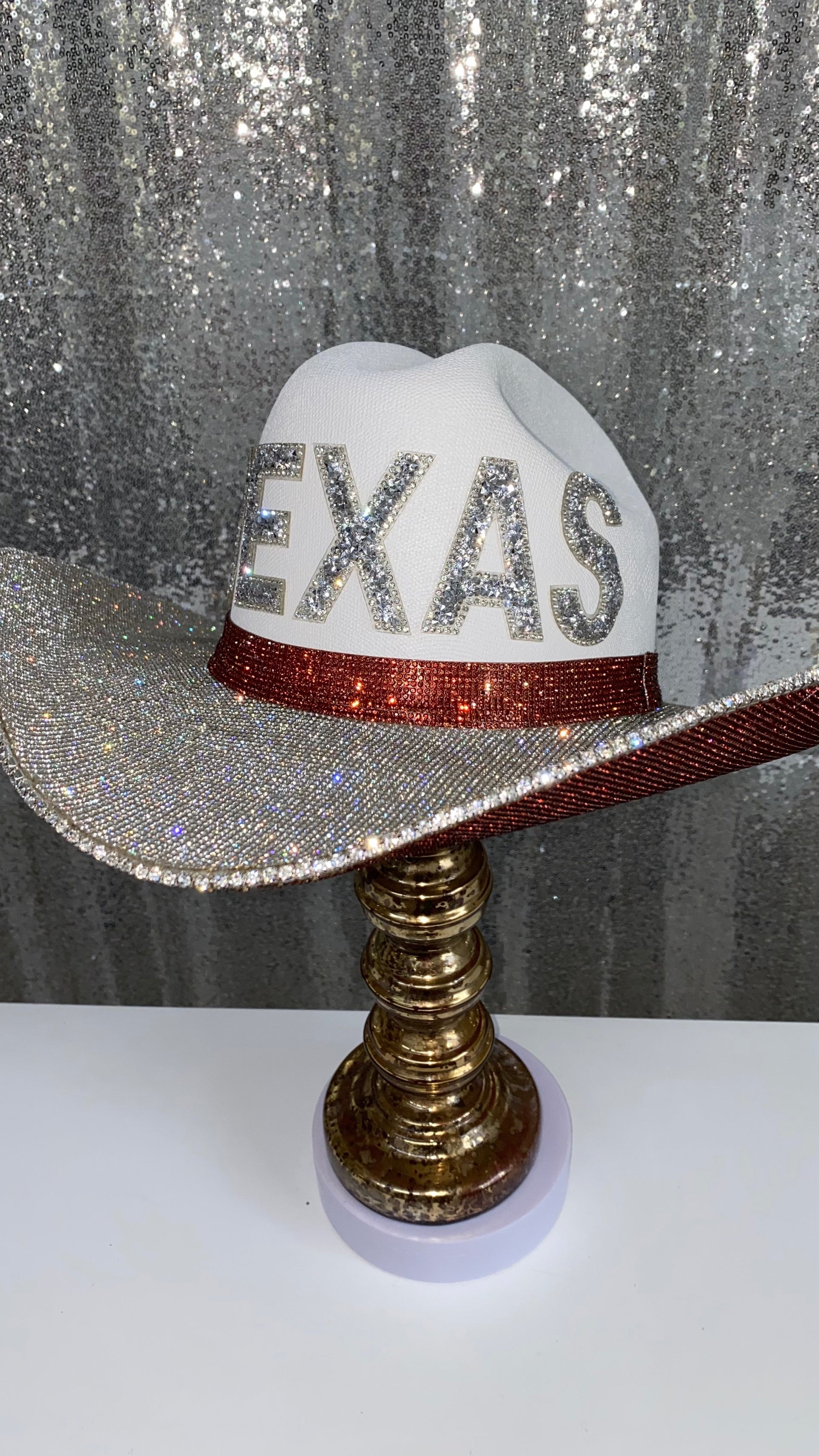 Texas Longhorns Sporty Western Hat - Burnt Orange and Silver