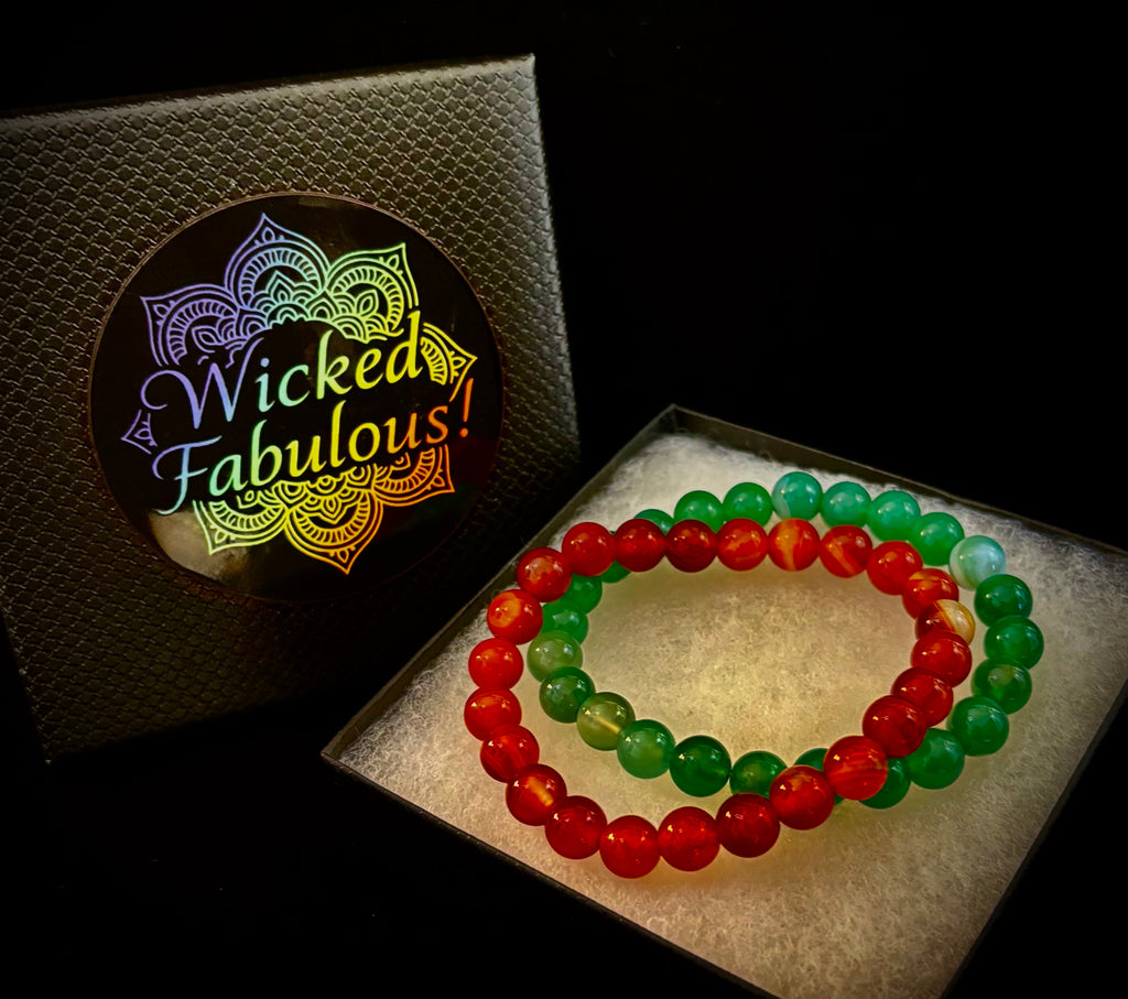 Yuletide Harmony Banded Agate Bracelet