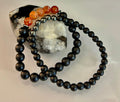 "Remembered in Power" AIDS Memorial Set | Fire Agate, Hematite & Black Obsidian