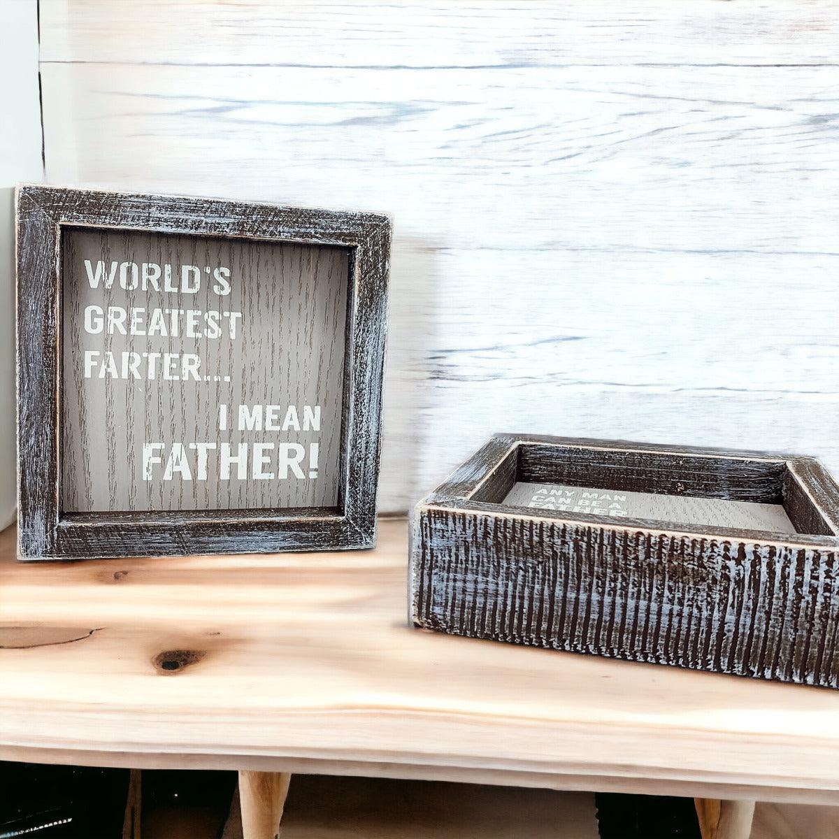 World's Greatest Farter Father Wooden Sign Funny Dad Gift