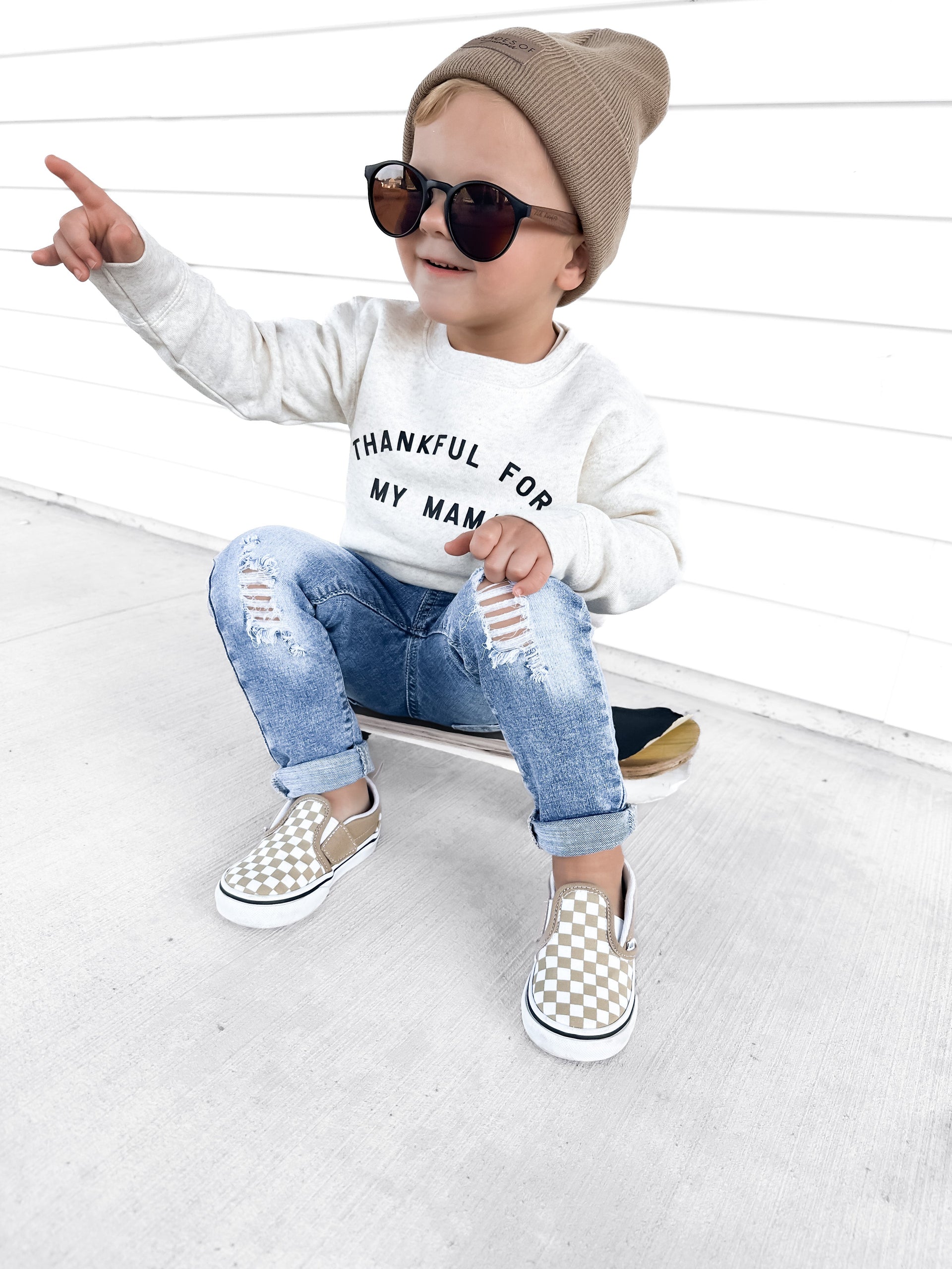 Thankful for My Mama Toddler Long Sleeve Pullover - Unisex