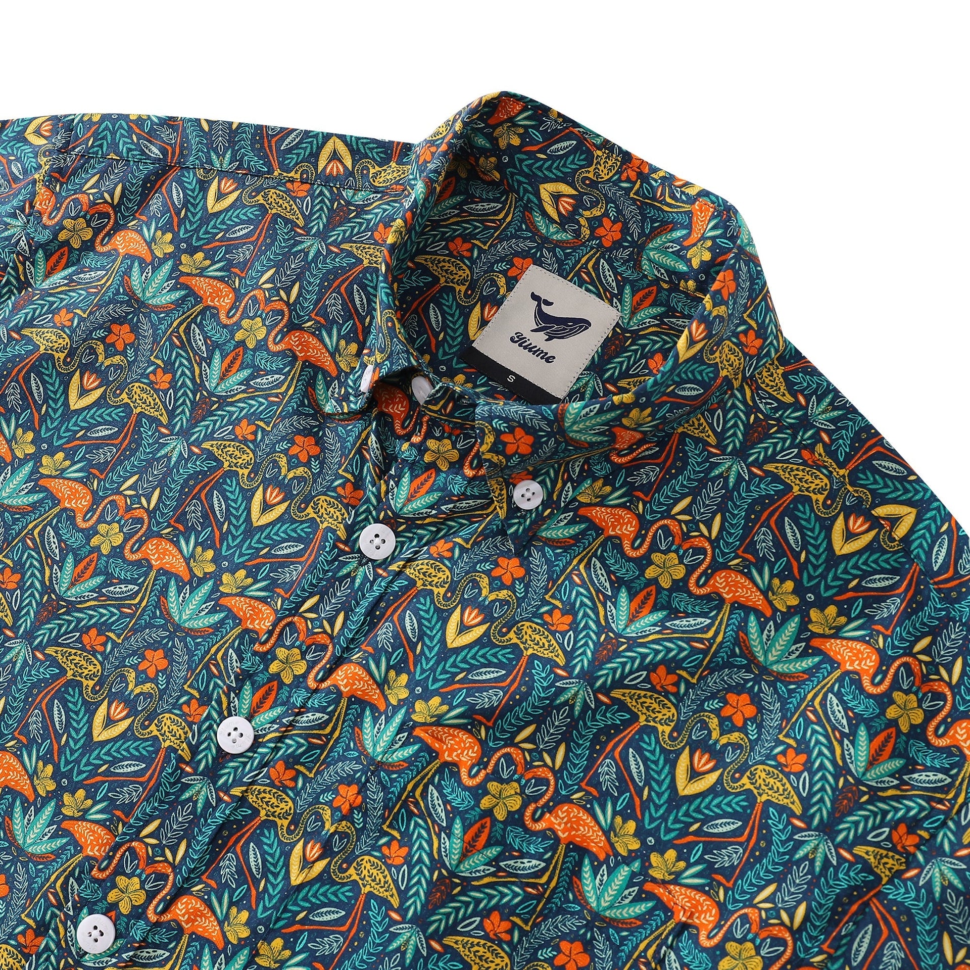 Men's Tropical Joyful Jungle Cotton Hawaiian Shirt Short Sleeve