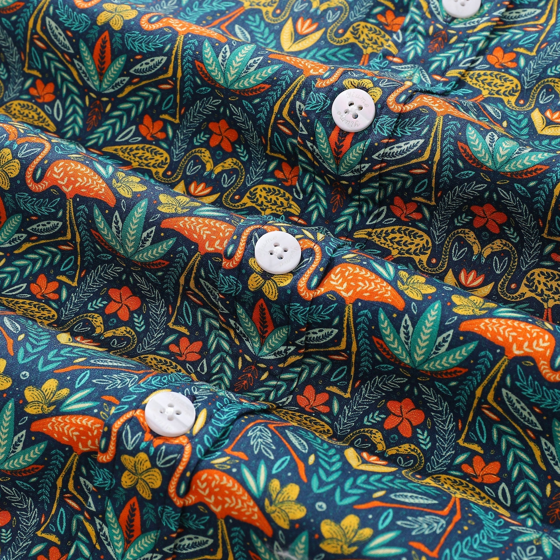 Men's Tropical Joyful Jungle Cotton Hawaiian Shirt Short Sleeve