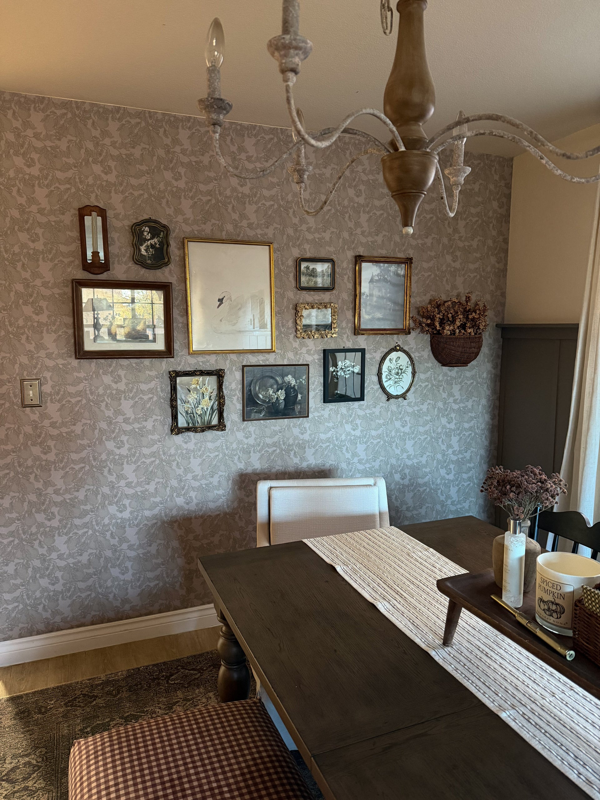 Copeland Cottagecore Wallpaper in Taupe and Brown