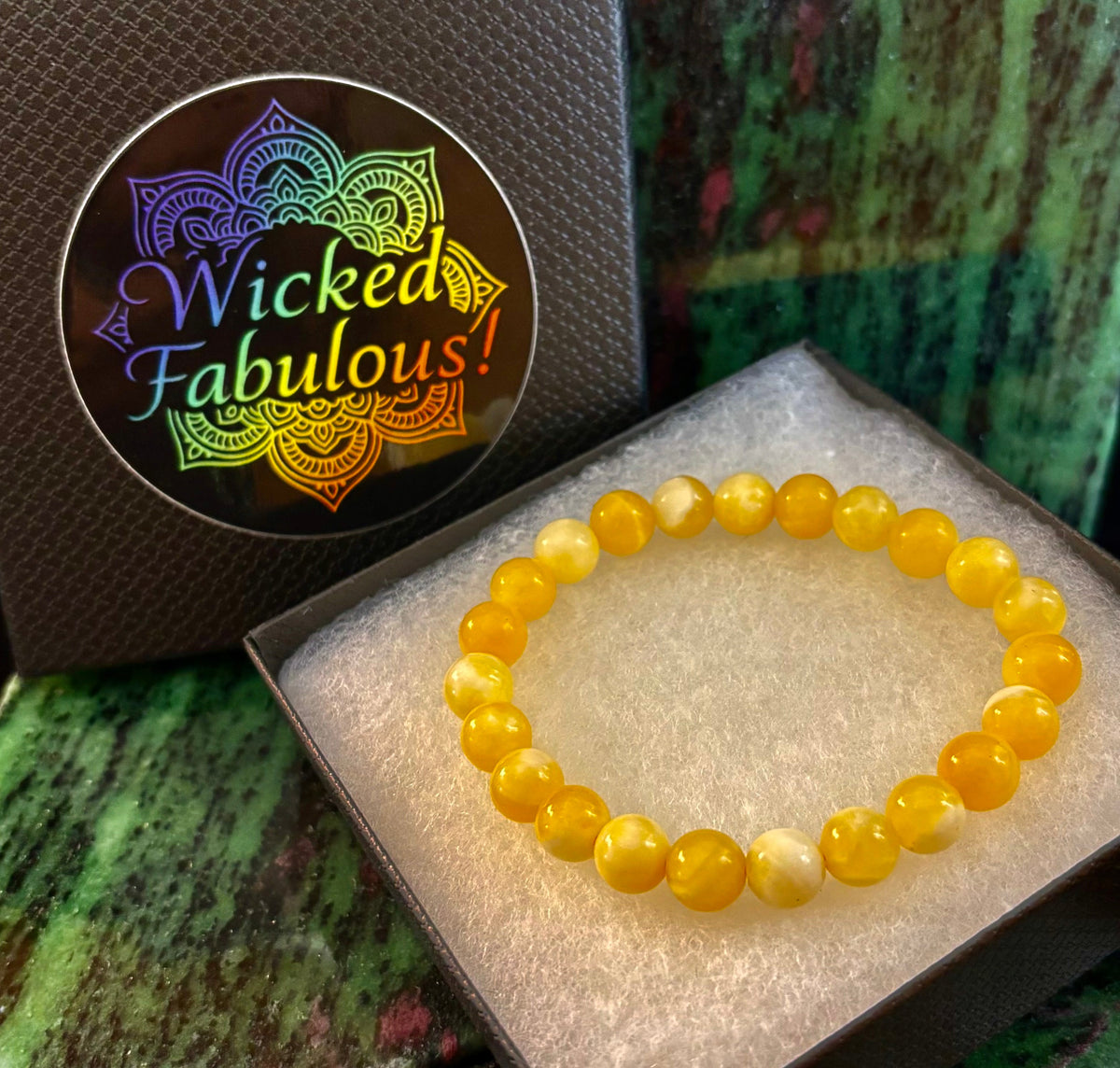 Citrus Sol: Natural Orange Calcite 8mm Crystal Stretch Bracelet