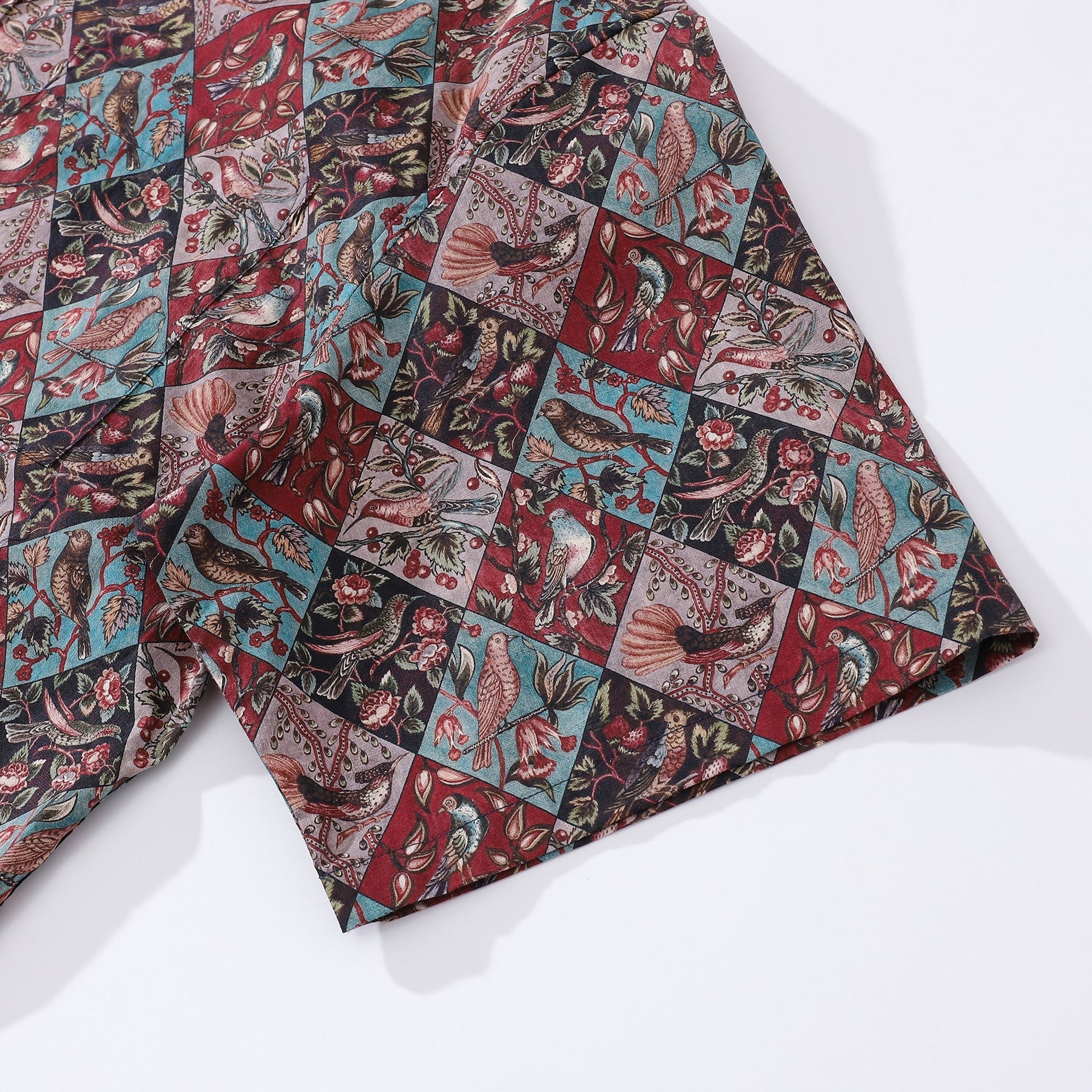 Men's Vintage Inspired Hawaiian Shirt Symphony of Birds Cotton