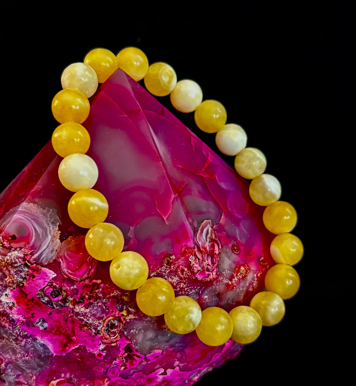 Citrus Sol: Natural Orange Calcite 8mm Crystal Stretch Bracelet