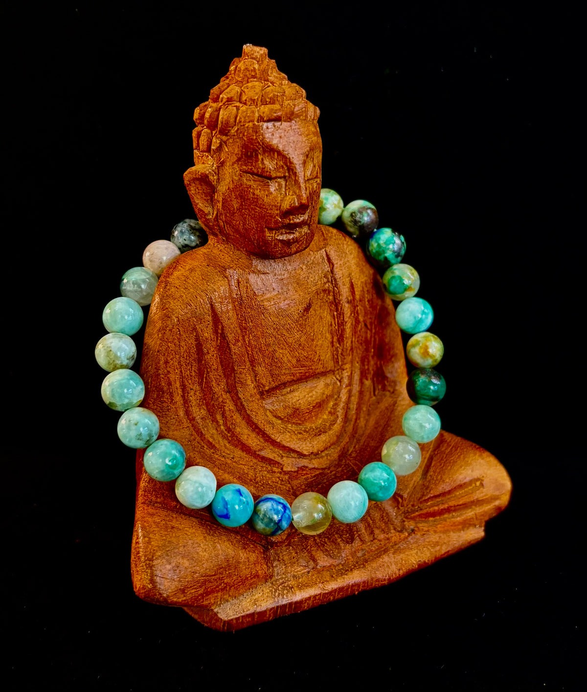 Ocean Horizon: Natural Fynchenite 8mm Gemstone Stretch Bracelet