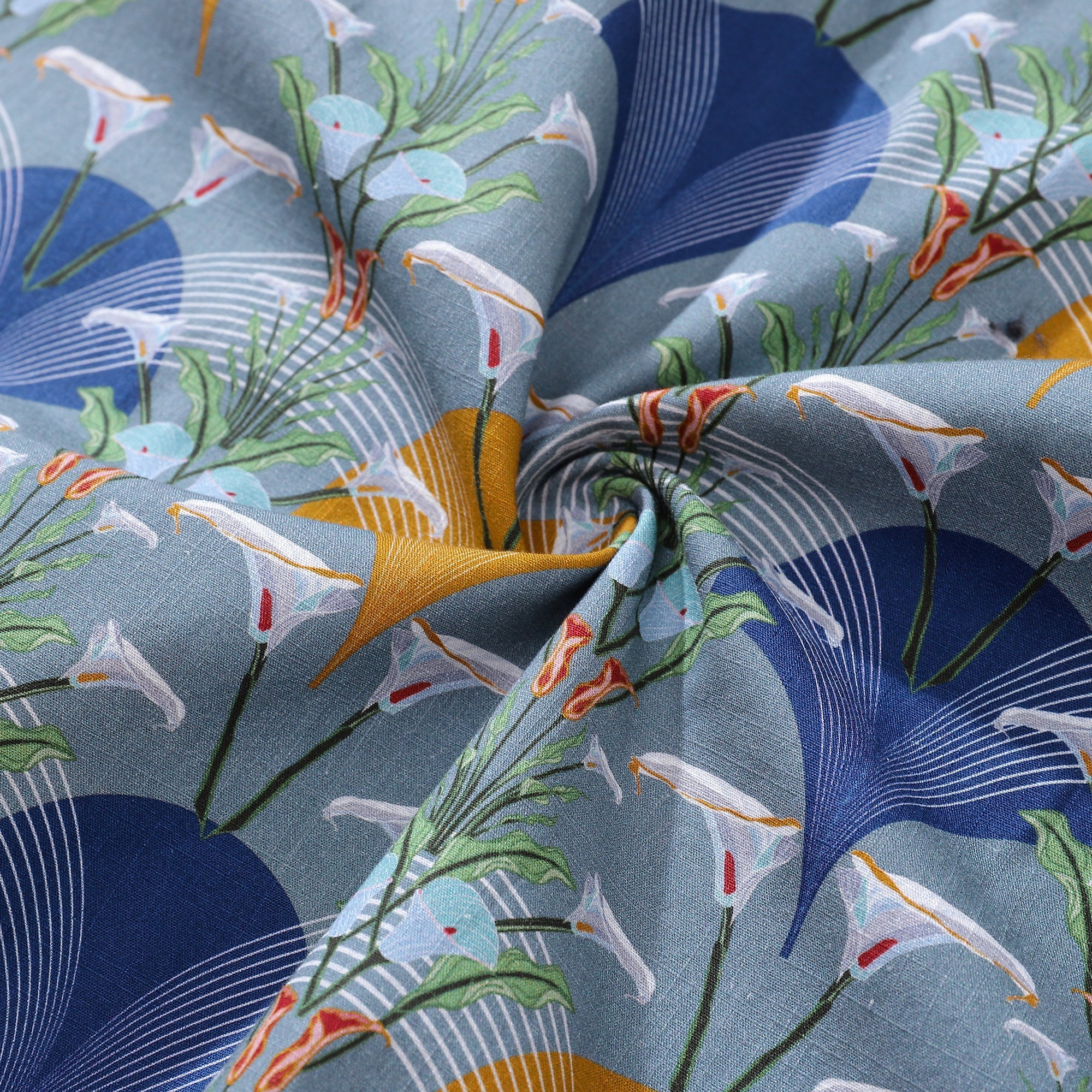 Men's Deco Arum Lily Hawaiian Shirt Short Sleeve Cotton Button-Down