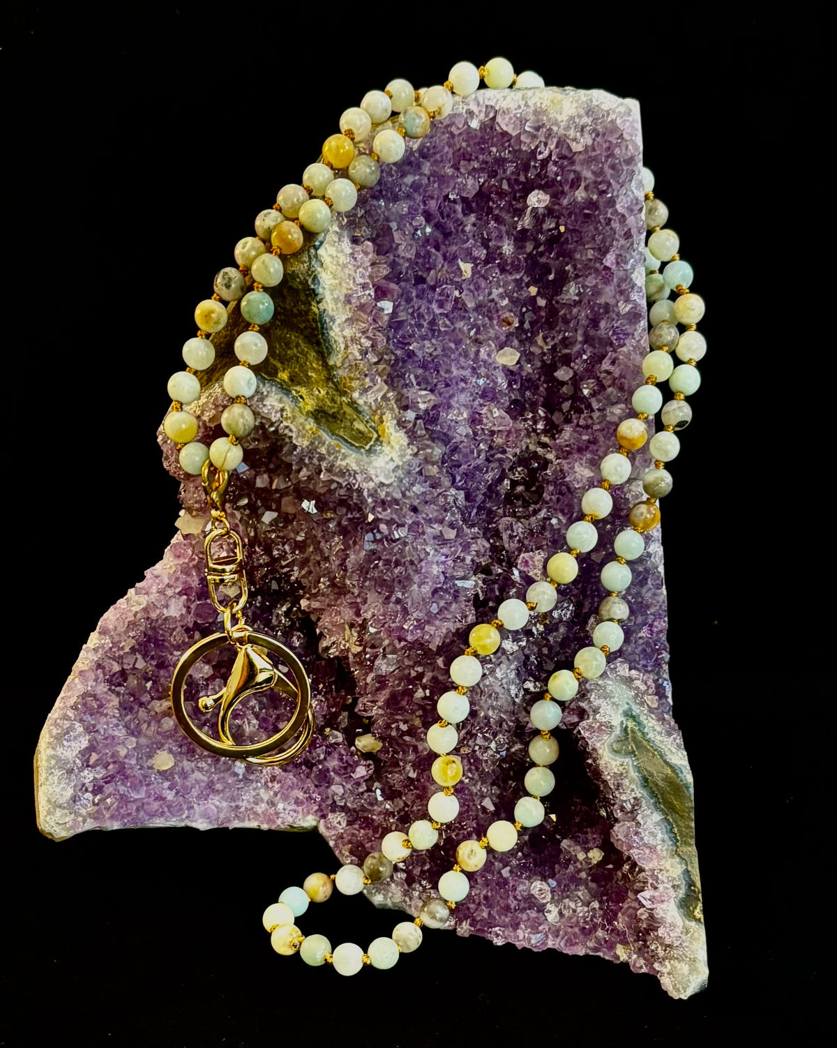 Zen Workplace: Natural Gemstone Lanyard Necklace