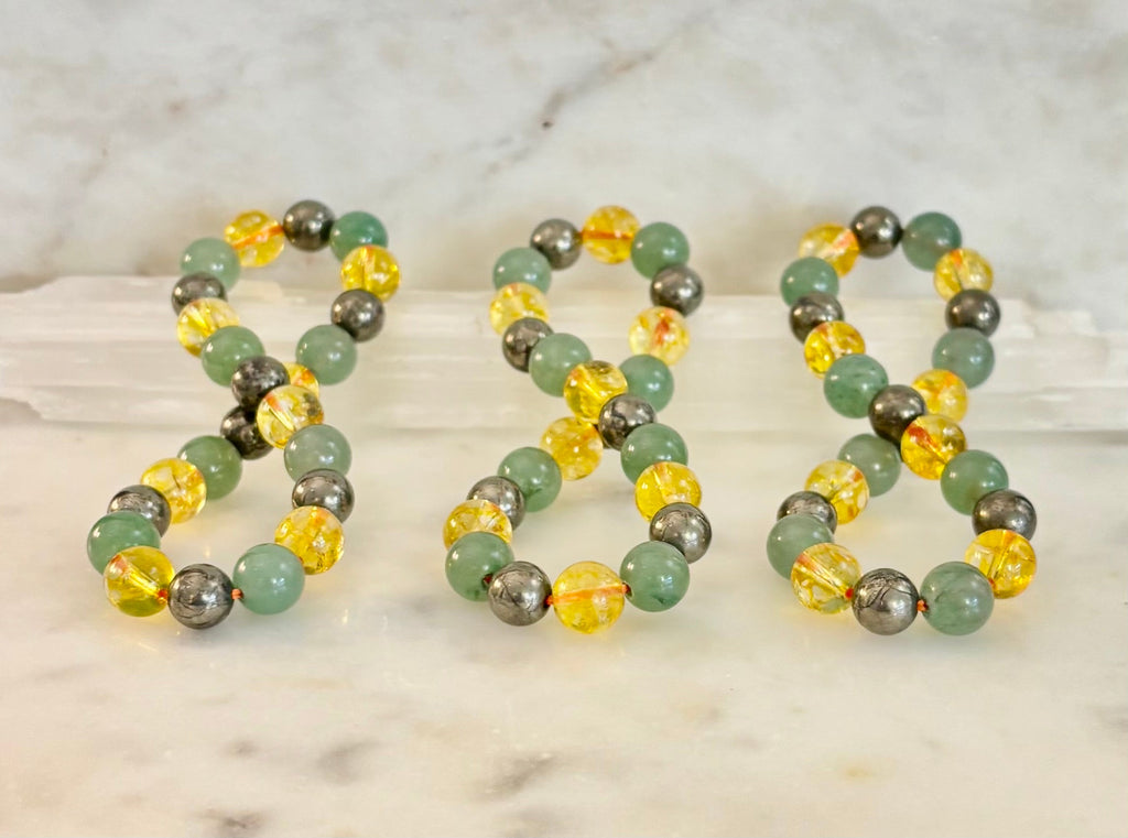 Peak Catalyst: Citrine, Pyrite & Green Aventurine Goal Success Stretch Bracelet
