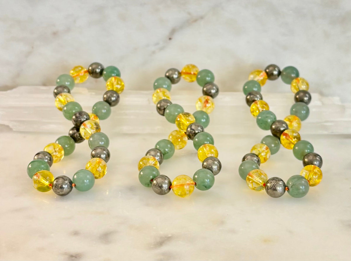 Peak Catalyst: Citrine, Pyrite & Green Aventurine Goal Success Stretch Bracelet