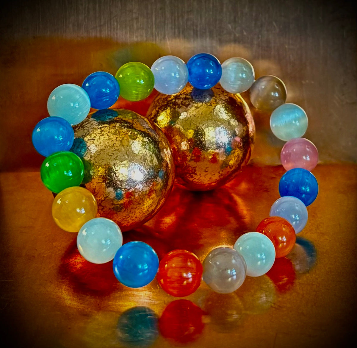 Prism Light: Multicolor Cat Eye Stretch Bracelet (10mm)