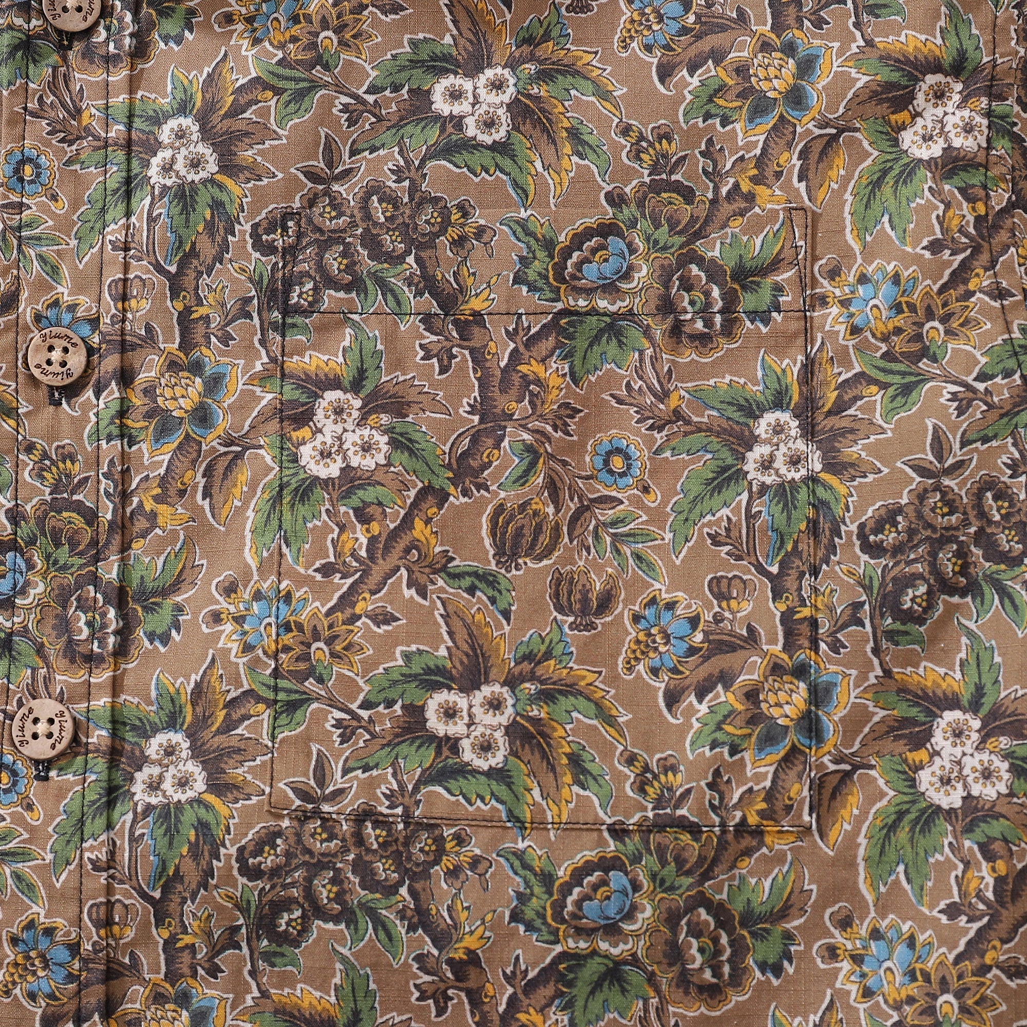 Autumn Colors Print Cotton Short Sleeve Hawaiian Button-Down Shirt