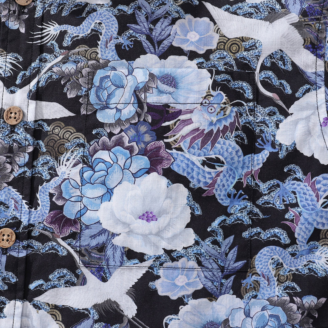Mystic Serenity Floral Print Cotton Short Sleeve Hawaiian Shirt