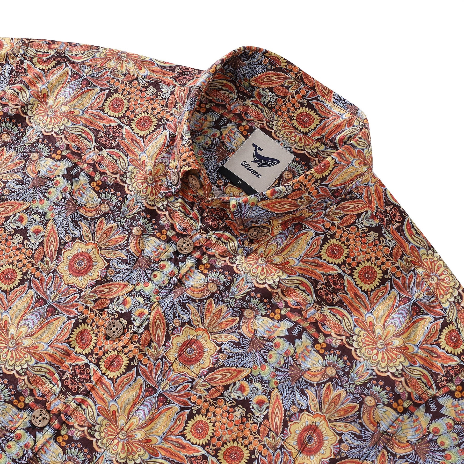 Men's Mystical Garden Cotton Hawaiian Shirt 1940s Vintage Style