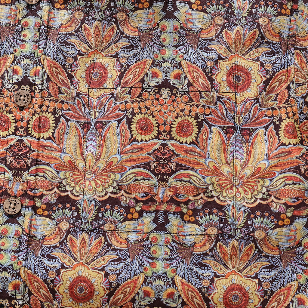Men's Mystical Garden Cotton Hawaiian Shirt 1940s Vintage Style