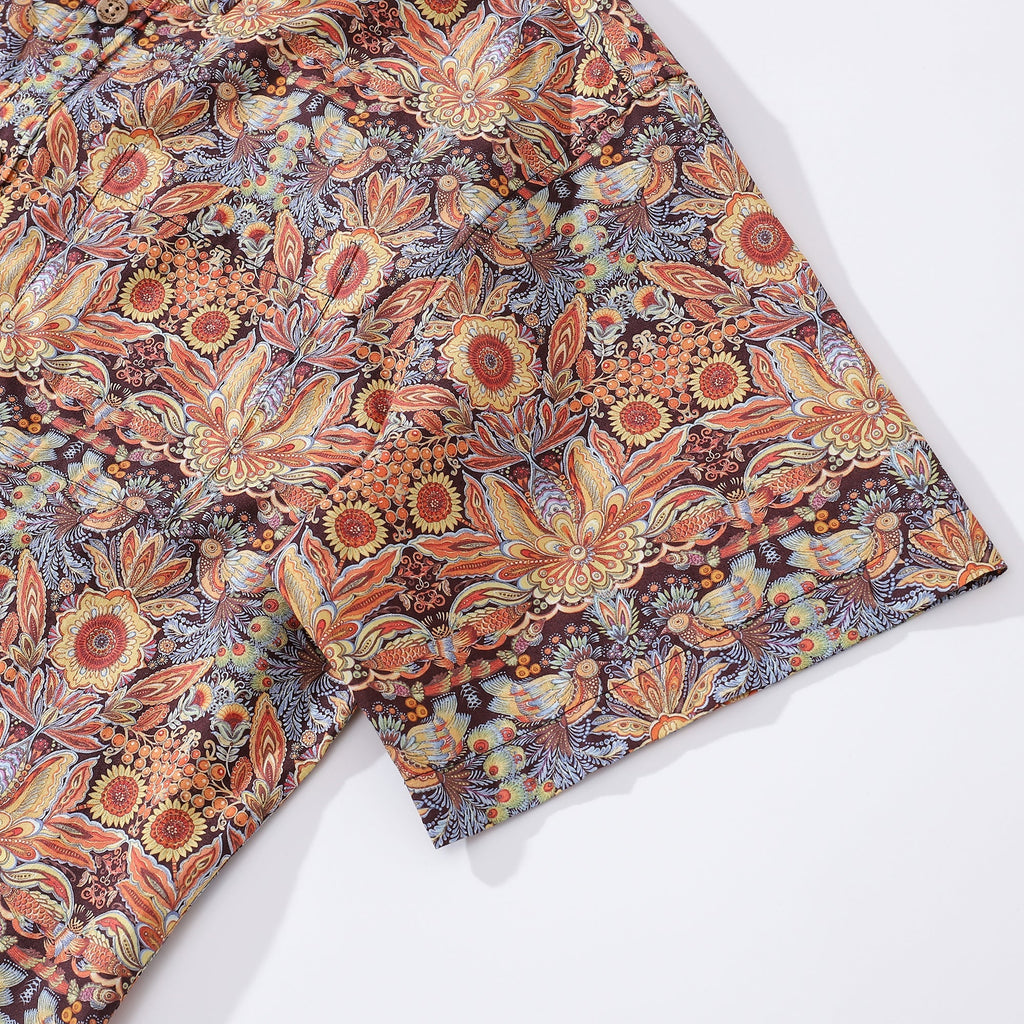 Men's Mystical Garden Cotton Hawaiian Shirt 1940s Vintage Style