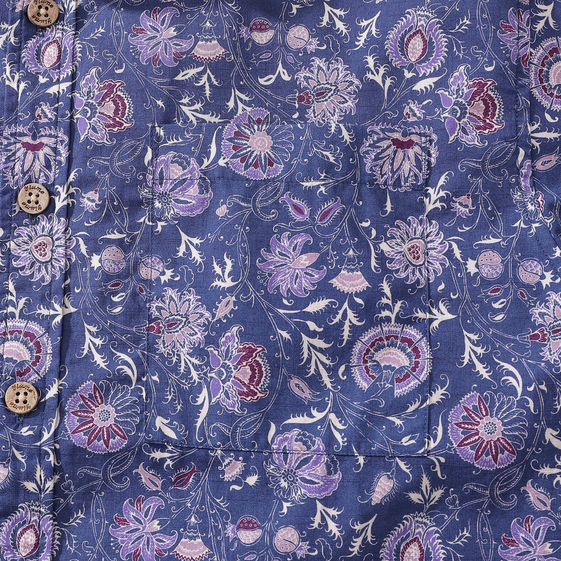 Men's Mystic Flowers Print Cotton Button-down Aloha Shirt