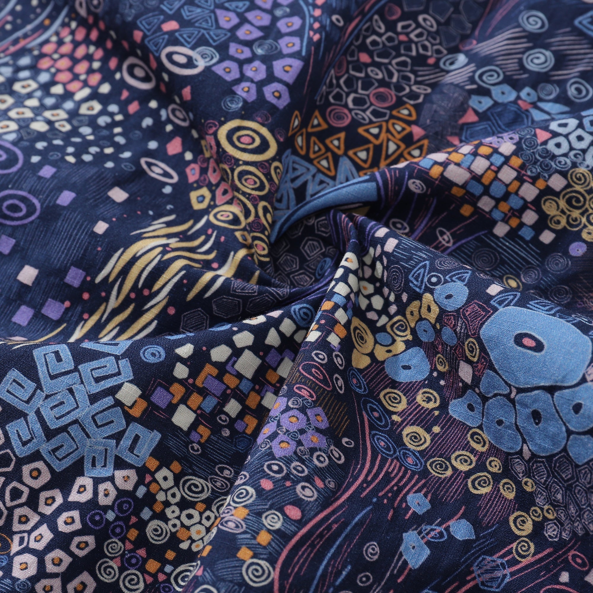 Luminous Wonders Geometric Print Unisex Cotton Camp Shirt
