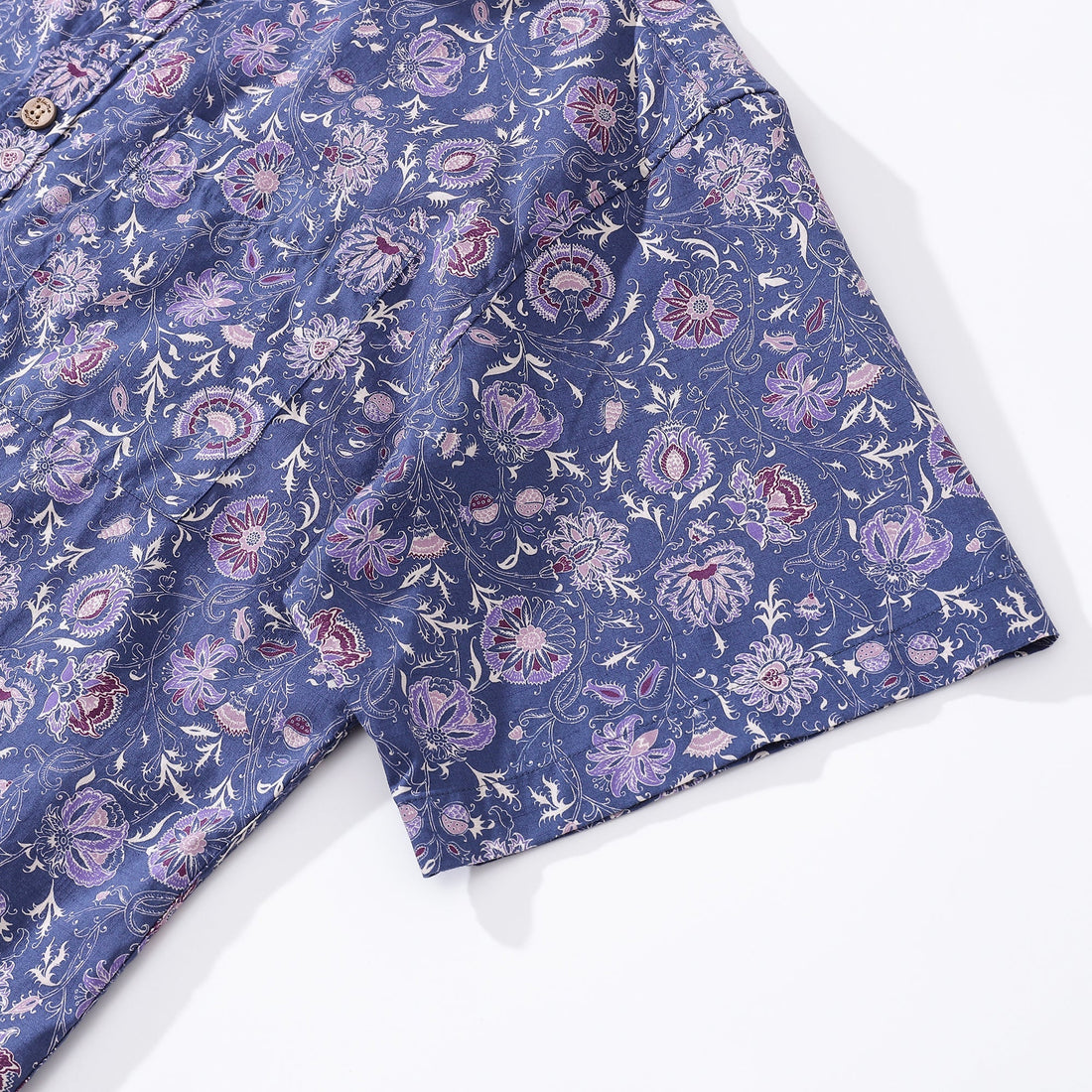 Men's Mystic Flowers Print Cotton Button-down Aloha Shirt