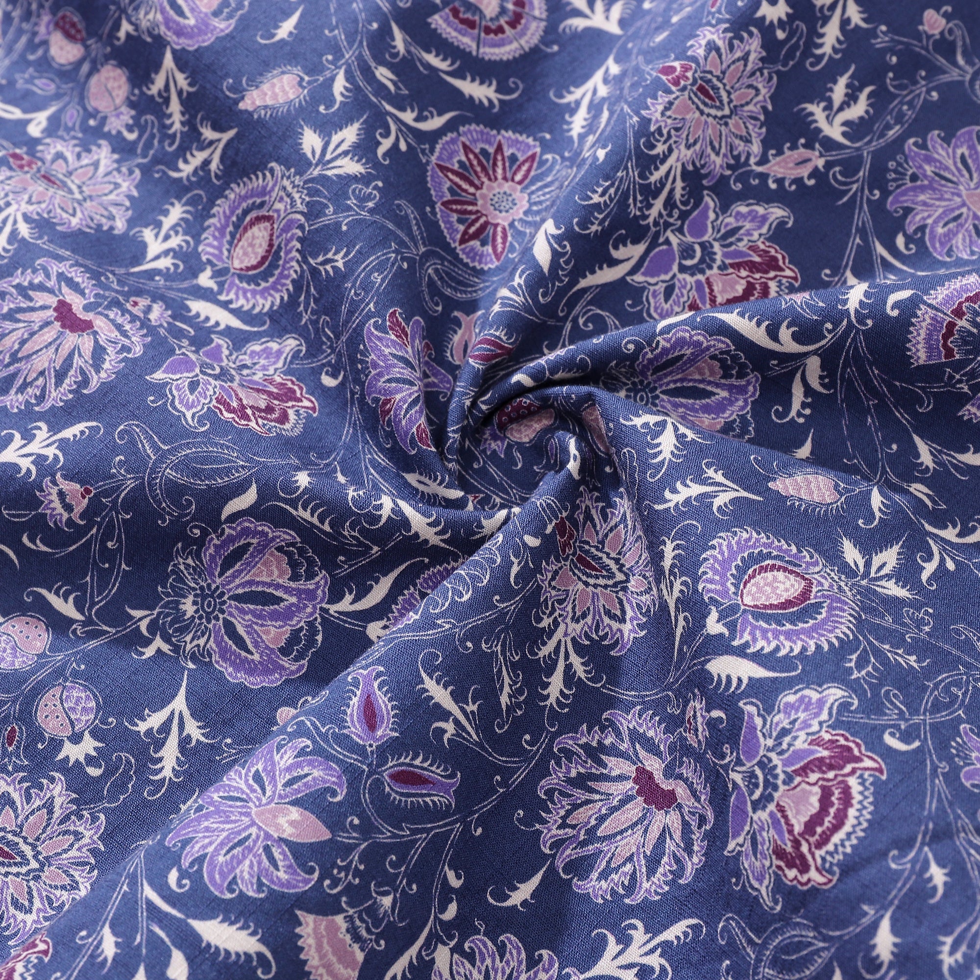 Men's Mystic Flowers Print Cotton Button-down Aloha Shirt