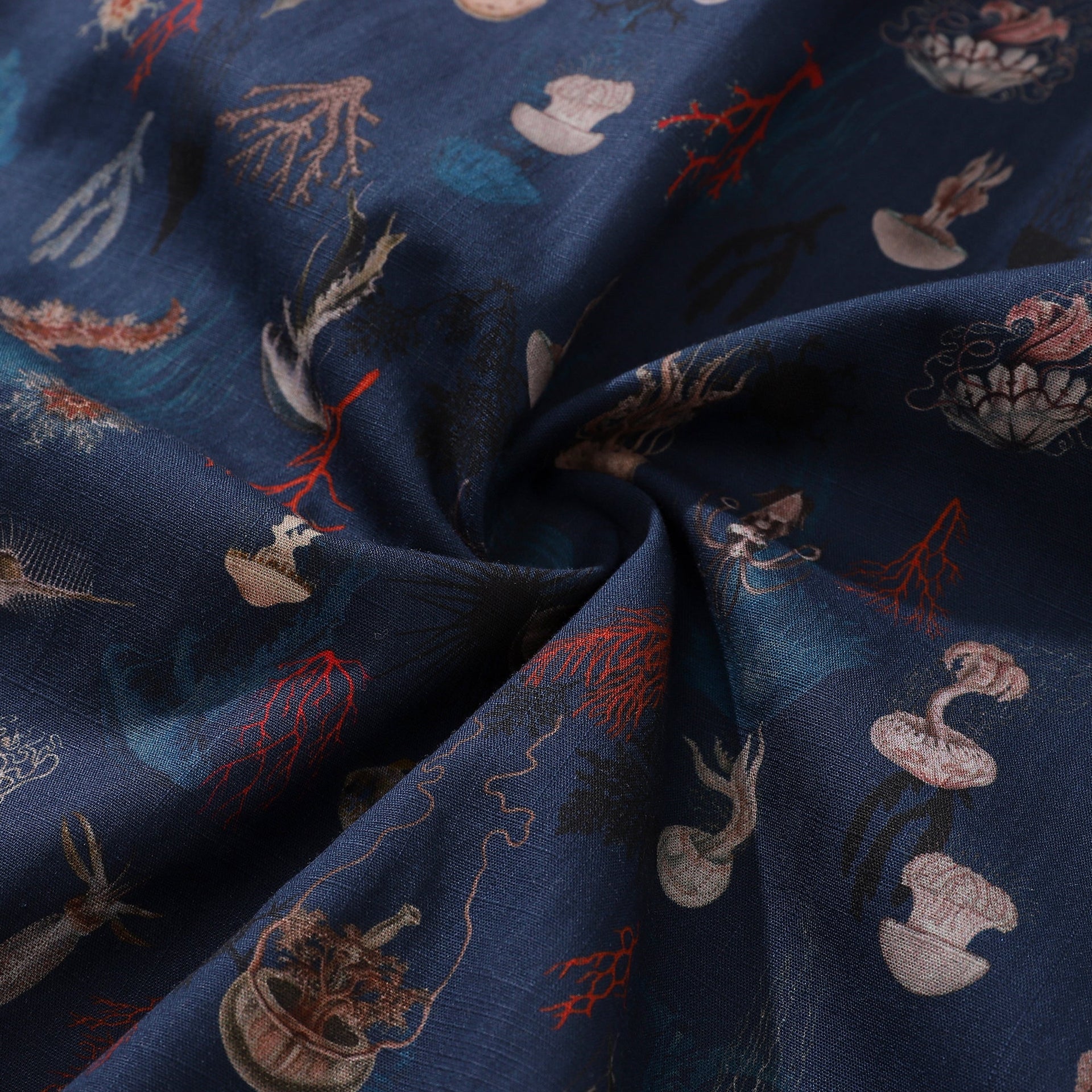 Men's Oceans and Coral Hawaiian Shirt - 100% Cotton Camp Collar